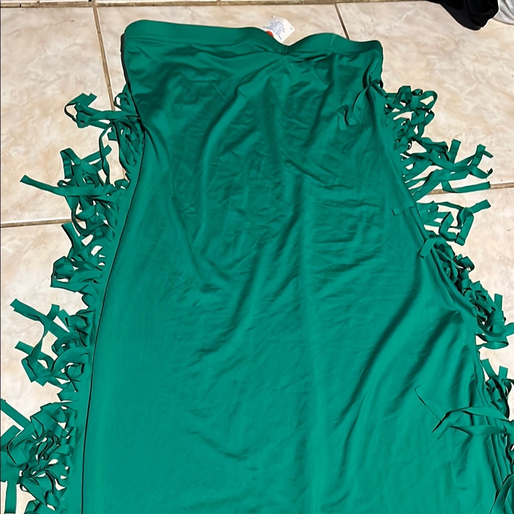 Green Fringe skirt